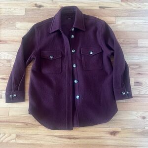 Quince 100% Merino Wool Shirt Jacket - Large - Mulled Wine
